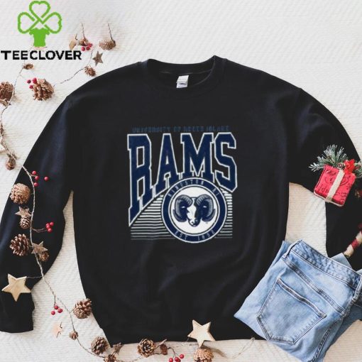Rhode Island Rams Navy Offset Circle T Shirt
