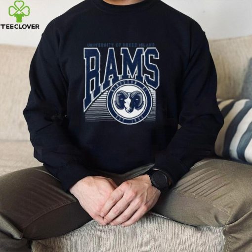 Rhode Island Rams Navy Offset Circle T Shirt