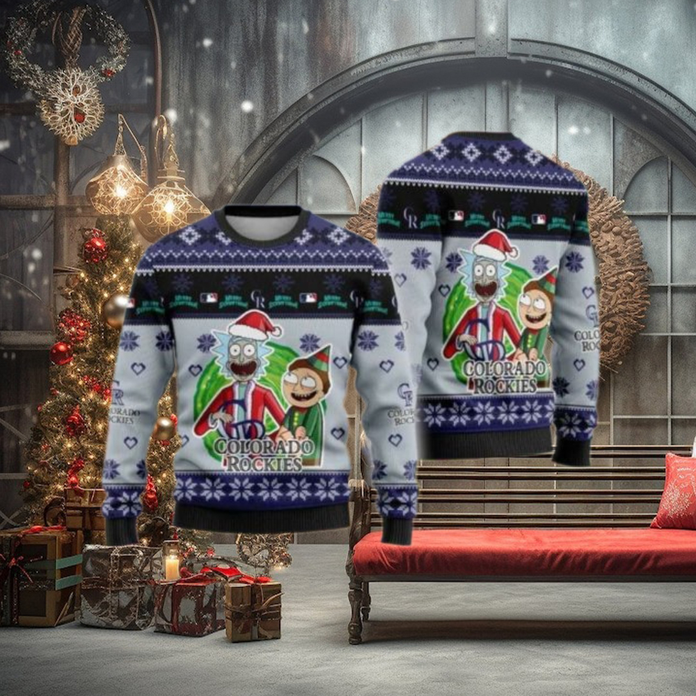 Rick And Morty Christmas Colorado Rockies Ugly Sweater Rick And Morty Christmas Colorado Rockies Ugly Sweater