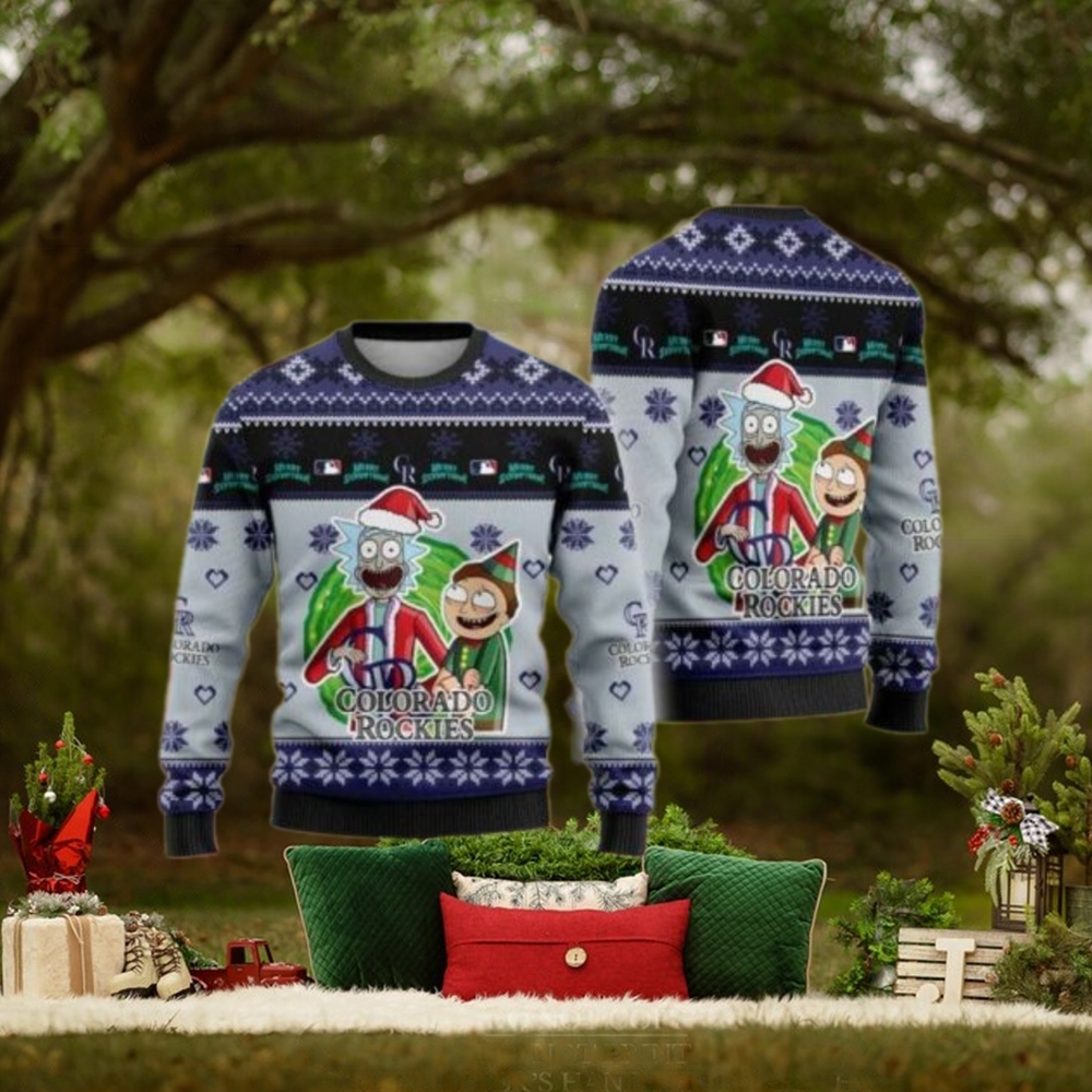 Rick And Morty Christmas Colorado Rockies Ugly Sweater Rick And Morty Christmas Colorado Rockies Ugly Sweater