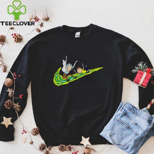 Rick And Morty Funny Nike Logo Shirt