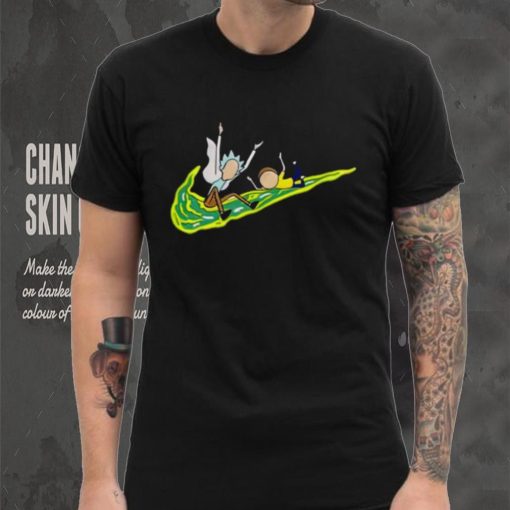Rick And Morty Funny Nike Logo Shirt