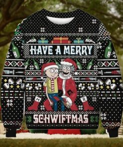 Rick And Morty Merry Schwiftmas All Over Printed Funny Ugly Christmas Sweater