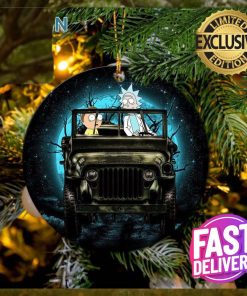 Rick And Morty Moonlight Halloween Riding Jeep Funny Christmas Decorations Ornament