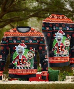 Rick And Morty Nfl Cincinnati Bengals Black Ugly Christmas Sweaters