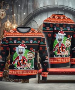 Rick And Morty Nfl Cincinnati Bengals Black Ugly Christmas Sweaters 1 Rick And Morty Nfl Cincinnati Bengals Black Ugly Christmas Sweaters