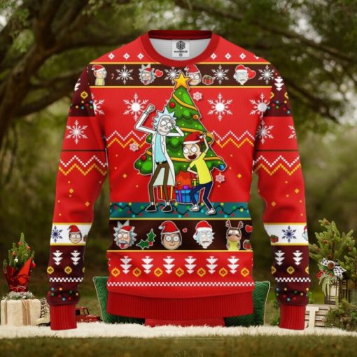Rick And Morty Red Ugly Christmas Sweater