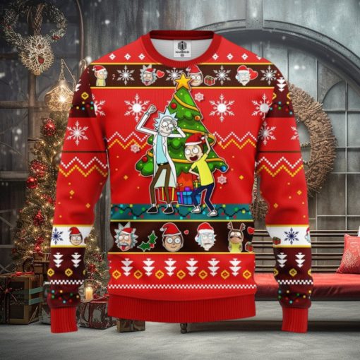 Rick And Morty Red Ugly Christmas Sweater