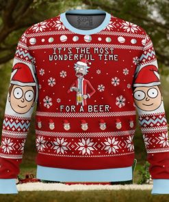 Rick And Morty Time For A Beer Gifts For Family Christmas Holiday Ugly Sweater