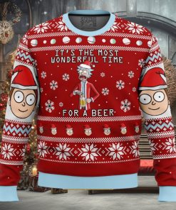 Rick And Morty Time For A Beer Gifts For Family Christmas Holiday Ugly Sweater