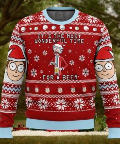 Rick And Morty Time For A Beer Ugly Christmas Sweater, Ugly Sweater Apparel