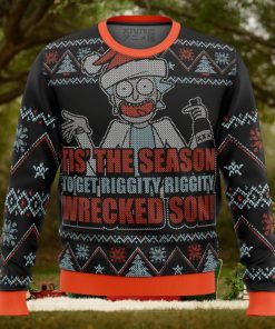 Rick And Morty Tis The Season Gifts For Family Christmas Holiday Ugly Sweater