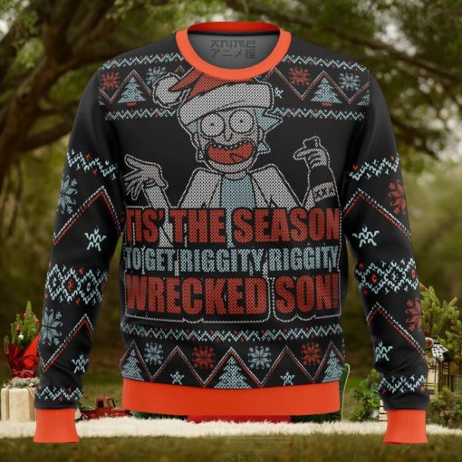 Rick And Morty Tis The Season Gifts For Family Christmas Holiday Ugly Sweater