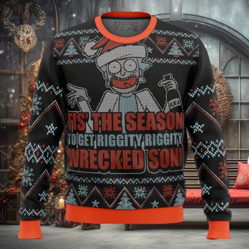 Rick And Morty Tis The Season Gifts For Family Christmas Holiday Ugly Sweater