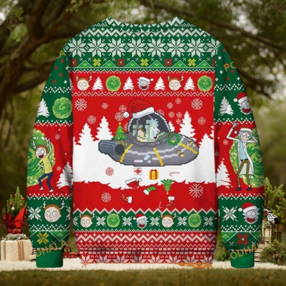Rick And Morty UFO Ugly Christmas Sweater, Funny Xmas Sweater Rick And Morty UFO Ugly Christmas Sweater, Funny Xmas Sweater