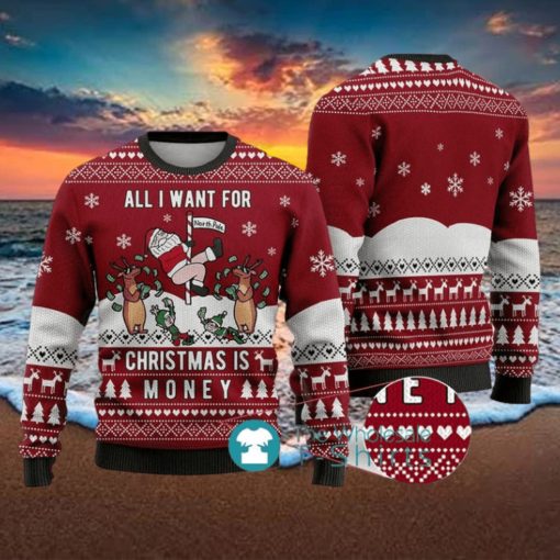 Rick Naughty Santa Ugly Christmas Sweater Cardinal Red
