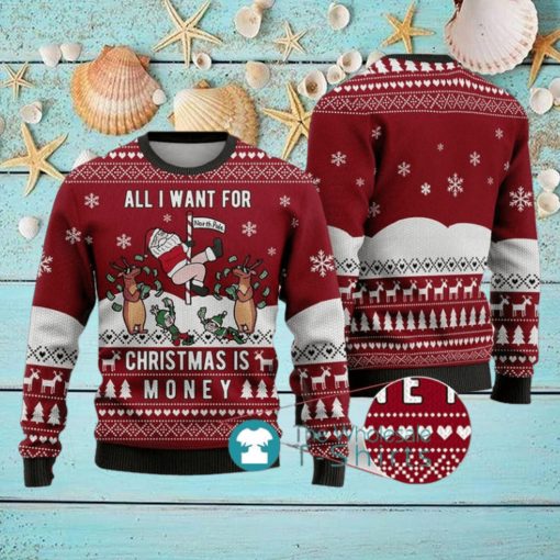 Rick Naughty Santa Ugly Christmas Sweater Cardinal Red