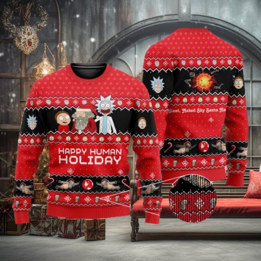 Rick and Morty 3D All Over Printed Ugly Christmas Sweater Christmas Gift For Family