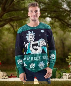 Rick and Morty Alien Aww Geez Rick Sweater, Funny Sweater