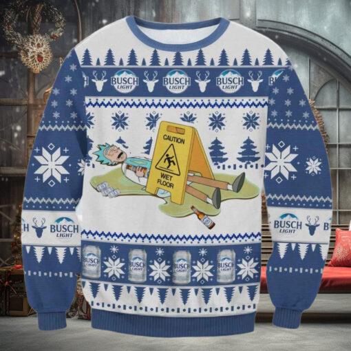 Rick and Morty Busch Light Rick Ugly Christmas Sweater