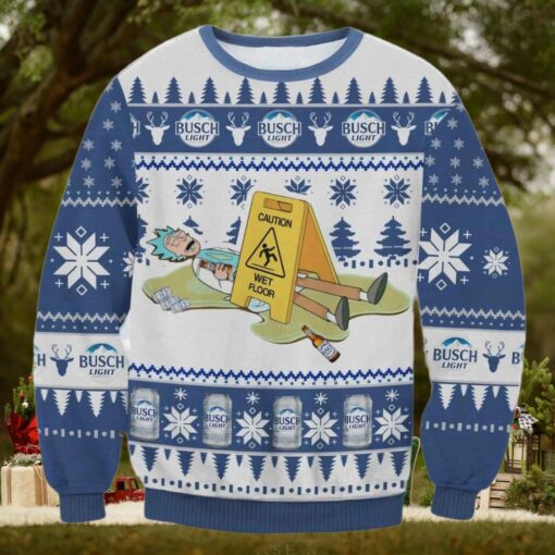 Rick and Morty Busch Light Rick Ugly Christmas Sweater