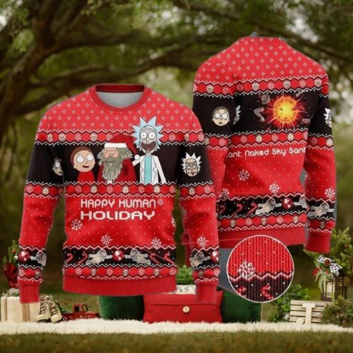 Rick and Morty Christmas Angelic Knitted AOP Sweater For Thanksgiving