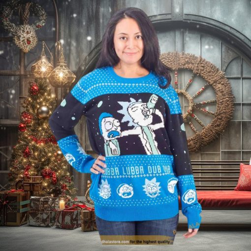 Rick and Morty Wubba Lubba Spaceship Sweater, Family Ugly Christmas Sweater
