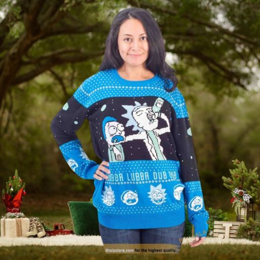 Rick and Morty Wubba Lubba Spaceship Sweater, Family Ugly Christmas Sweater