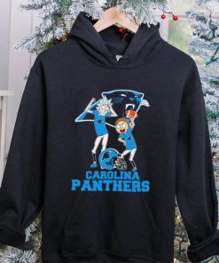 Rick and Morty cartoon Carolina Panthers football helmet logo 2024 hoodie, sweater, longsleeve, shirt v-neck, t-shirt