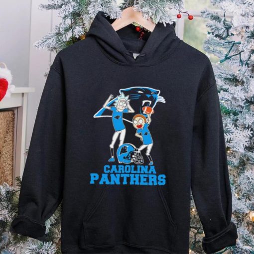 Rick and Morty cartoon Carolina Panthers football helmet logo 2024 hoodie, sweater, longsleeve, shirt v-neck, t-shirt