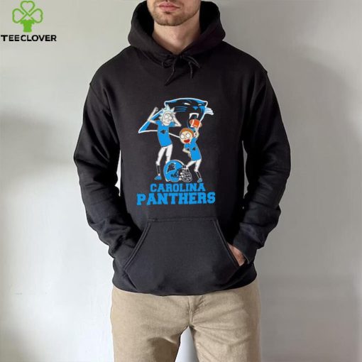 Rick and Morty cartoon Carolina Panthers football helmet logo 2024 hoodie, sweater, longsleeve, shirt v-neck, t-shirt