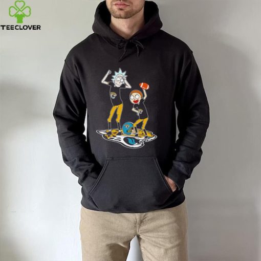 Rick and Morty cartoon Jacksonville Jaguars football helmet logo 2024 hoodie, sweater, longsleeve, shirt v-neck, t-shirt