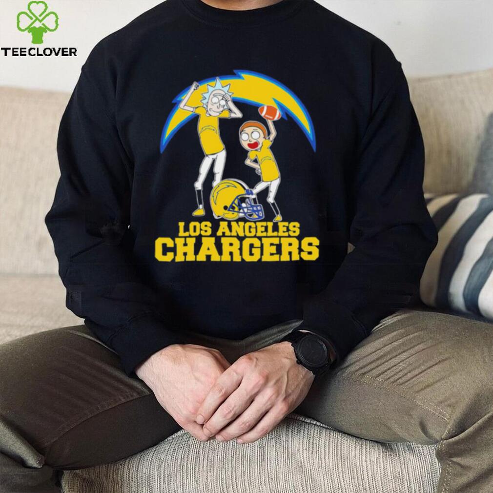 Rick and Morty cartoon Los Angeles Chargers football helmet logo 2024 shirt Rick and Morty cartoon Los Angeles Chargers football helmet logo 2024 shirt