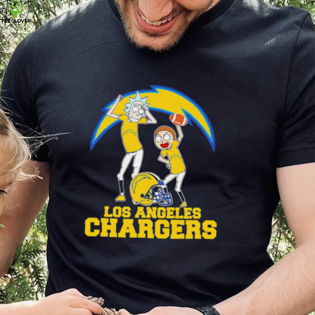 Rick and Morty cartoon Los Angeles Chargers football helmet logo 2024 shirt Rick and Morty cartoon Los Angeles Chargers football helmet logo 2024 shirt