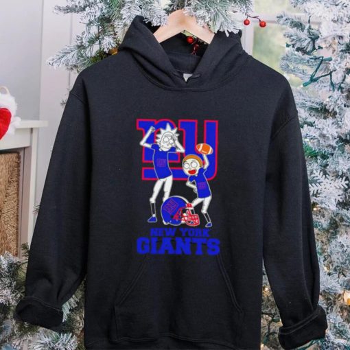 Rick and Morty cartoon New York Giants football helmet logo 2024 hoodie, sweater, longsleeve, shirt v-neck, t-shirt