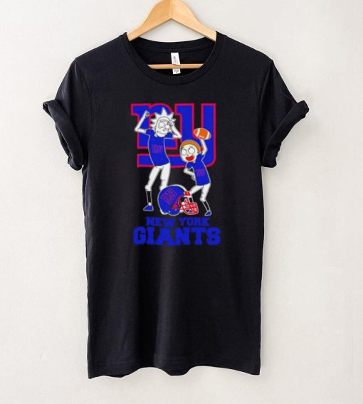 Rick and Morty cartoon New York Giants football helmet logo 2024 hoodie, sweater, longsleeve, shirt v-neck, t-shirt