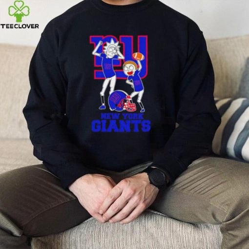 Rick and Morty cartoon New York Giants football helmet logo 2024 hoodie, sweater, longsleeve, shirt v-neck, t-shirt