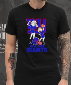 Rick and Morty cartoon New York Giants football helmet logo 2024 hoodie, sweater, longsleeve, shirt v-neck, t-shirt