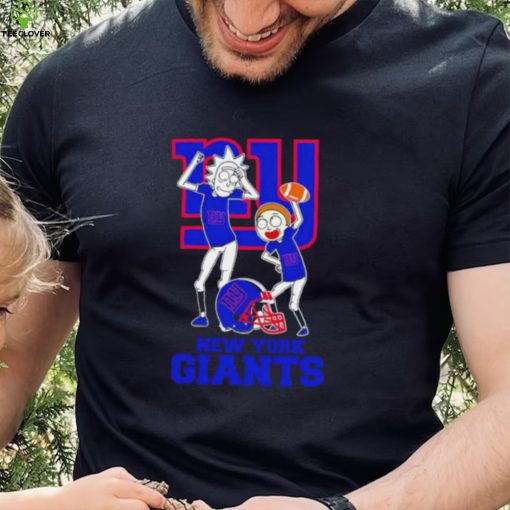 Rick and Morty cartoon New York Giants football helmet logo 2024 hoodie, sweater, longsleeve, shirt v-neck, t-shirt