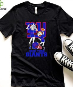 Rick and Morty cartoon New York Giants football helmet logo 2024 hoodie, sweater, longsleeve, shirt v-neck, t-shirt