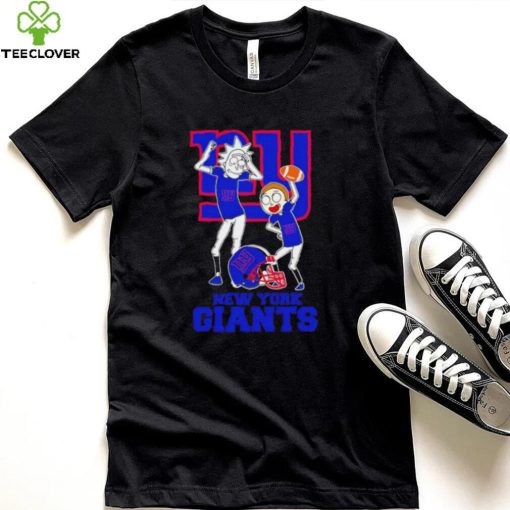 Rick and Morty cartoon New York Giants football helmet logo 2024 hoodie, sweater, longsleeve, shirt v-neck, t-shirt