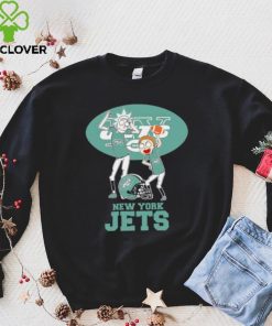 Rick and Morty cartoon New York Jets football helmet logo 2024 shirt