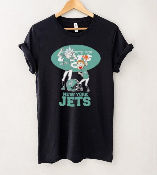 Rick and Morty cartoon New York Jets football helmet logo 2024 hoodie, sweater, longsleeve, shirt v-neck, t-shirt