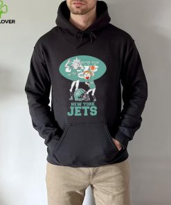 Rick and Morty cartoon New York Jets football helmet logo 2024 hoodie, sweater, longsleeve, shirt v-neck, t-shirt