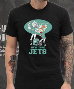 Rick and Morty cartoon New York Jets football helmet logo 2024 hoodie, sweater, longsleeve, shirt v-neck, t-shirt