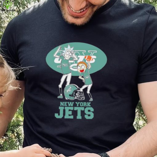 Rick and Morty cartoon New York Jets football helmet logo 2024 hoodie, sweater, longsleeve, shirt v-neck, t-shirt