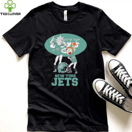 Rick and Morty cartoon New York Jets football helmet logo 2024 hoodie, sweater, longsleeve, shirt v-neck, t-shirt