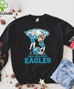 Rick and Morty cartoon Philadelphia Eagles football helmet logo 2024 shirt