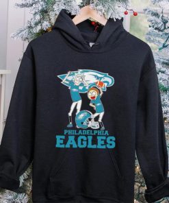 Rick and Morty cartoon Philadelphia Eagles football helmet logo 2024 hoodie, sweater, longsleeve, shirt v-neck, t-shirt