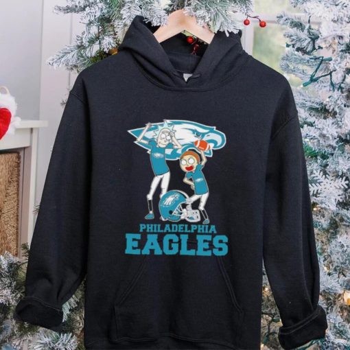 Rick and Morty cartoon Philadelphia Eagles football helmet logo 2024 hoodie, sweater, longsleeve, shirt v-neck, t-shirt